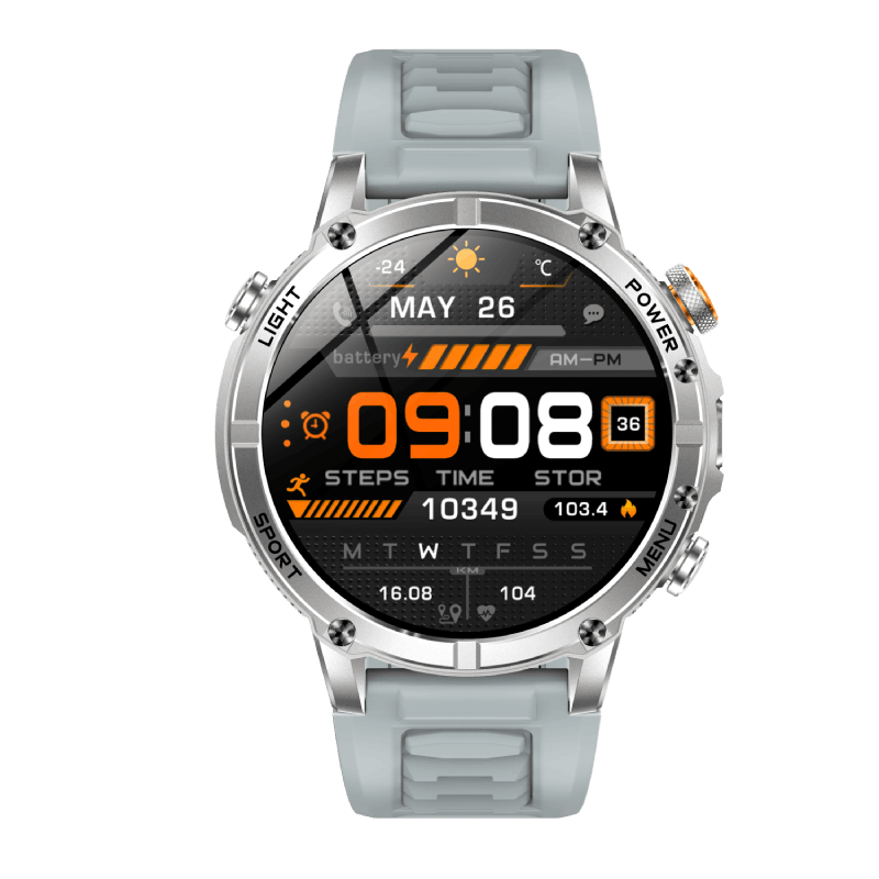 1400mAh Battery IP68 Waterproof Bluetooth Calling Outdoor Smartwatch with Rugged Design and Health Monitoring