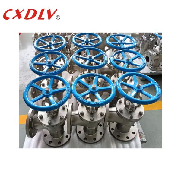 Manual Operated Handle Wheel Angle Globe Valve with Flange Connection for Marine