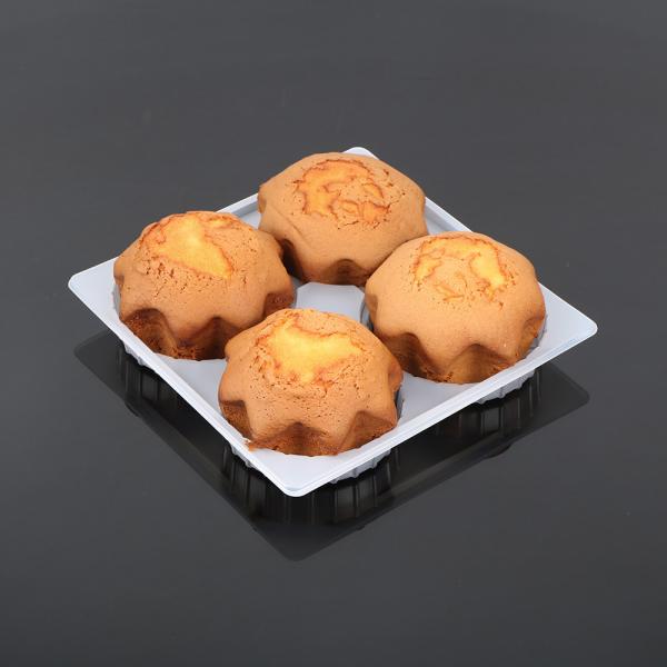 Custom 4-cave PP Mochi chocolate tray Pastry Storage Container  Insert Trays Clear Plastic Dessert Box