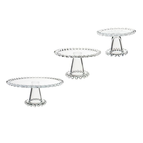 1-3 cake stand set  eco-friendly lead-free crystal transparent dome glass cake stand