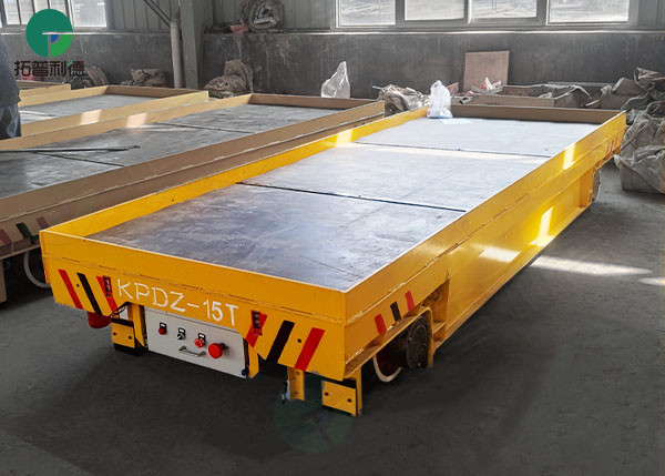 35T Transfer Electric Conducting Rail Self Propelling Flat Trolley