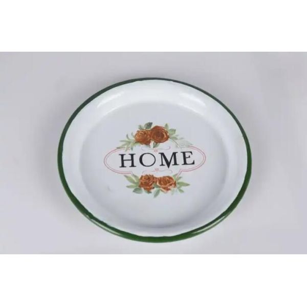 Daily White Round Enamel Tableware Division Plate For Commercial Kitchens Custom Color