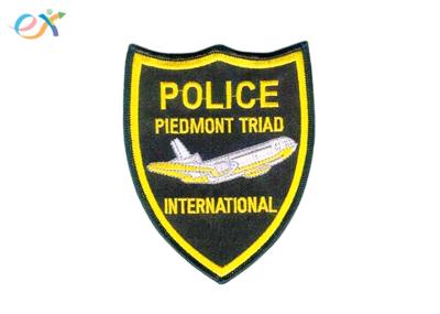 Professional Police Embroidered Patch Iron On Backing For Uniform Garments