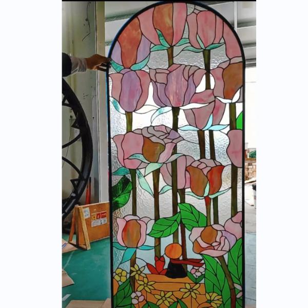 Painel de vidro colorido vidro decorativo OEM ODM para edifícios parede teto igreja e porta
