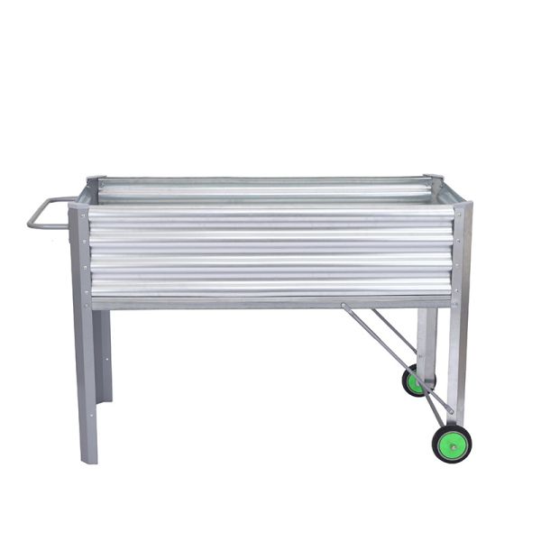 Balcony Galvanized Raised Garden Beds With Wheels 4*2*2.6Ft Galvanized Elevated Raised Bed