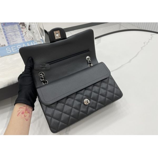 Ball Caviar Womens Chain Bag Calf Skin Inside Suede 25cm Length