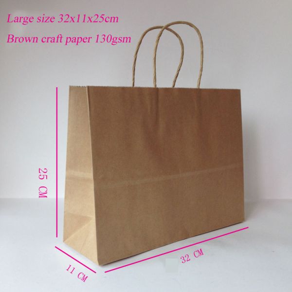 Wholesale brwon craft paper bags for garment 5 sizes available/ Custom welcome
