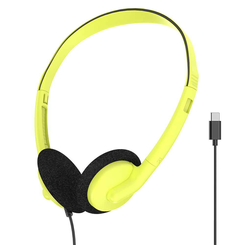 JTY-0121 Wired Head Mounted Headphones 3.5mm/Type-C Plug Lightweight Headphones Comfortable Earcups Stereo Audio Headphones Suitable for Aviation/Train/Classroom/Office/Museum OEM/ODM Customization