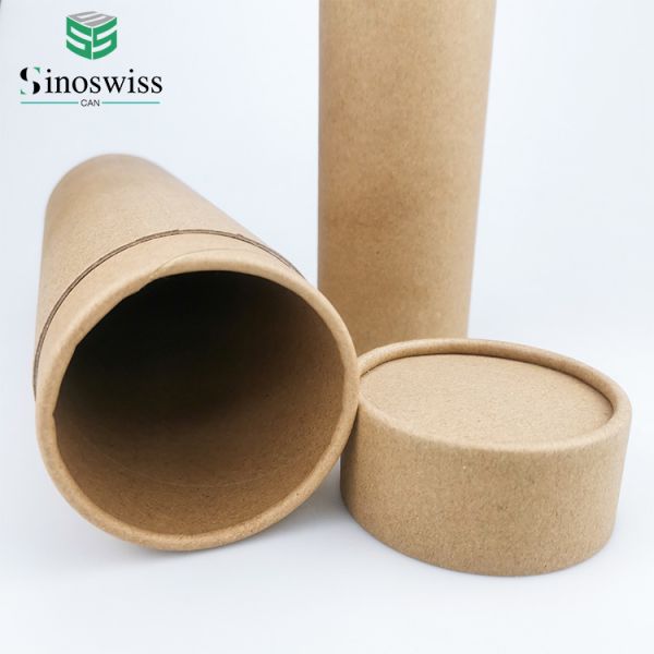 OEM Kraft Paper Cylinder Containers Impact Resistant Paper Tube Cosmetic Packaging