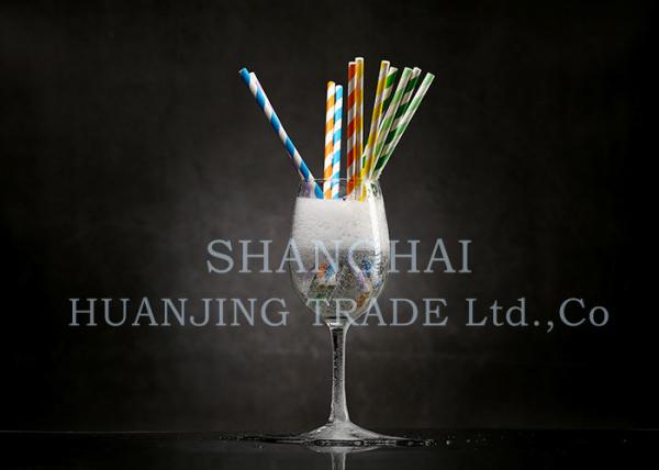 Food Grade Bleached Disposable Paper Straws With Harmless Non Toxic Ink