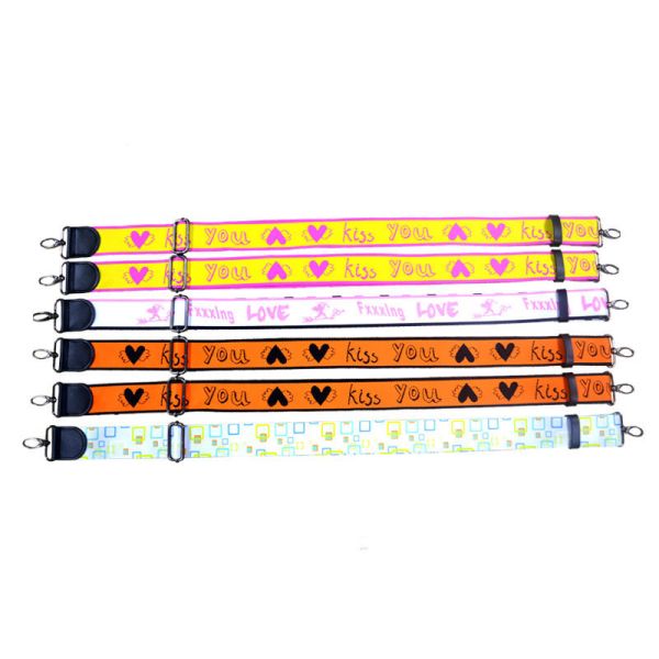 Promotional Bag Belt 3.8*140cm Dacron Logo Customized Lanyard Bandage