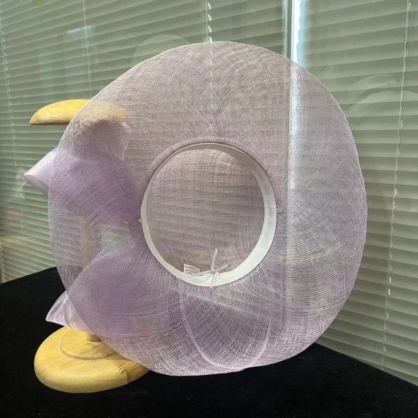 Decoración de la fiesta del té Suministros de millinería Sombrero Sinamay Fascinador