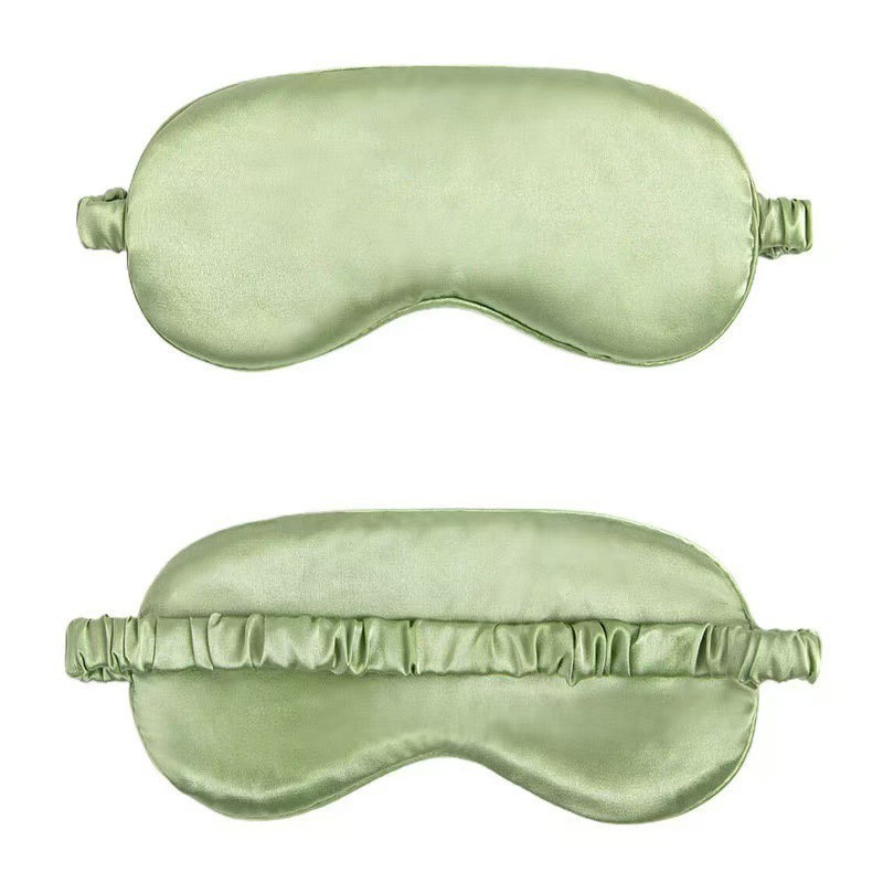 Solid Color Light Blocking Satin Eye Mask Adjustable Elastic Band Soft