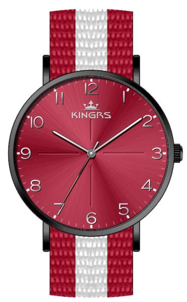 36.0mm Round Case Nylon Strap Alloy Wrist Watches For Gilrs Large Face