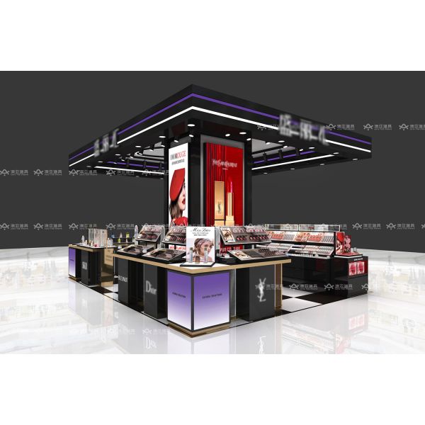 Cosmetics Kiosk Display Cabinet Retail Shelving Solutions Perfume Shop Furniture