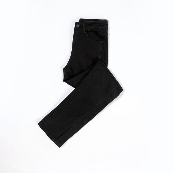 190GSM-200GSM Джинсы с высоким подъемом, узкие прямые джинсы, женские узкие эластичные брюки из джинсовой ткани