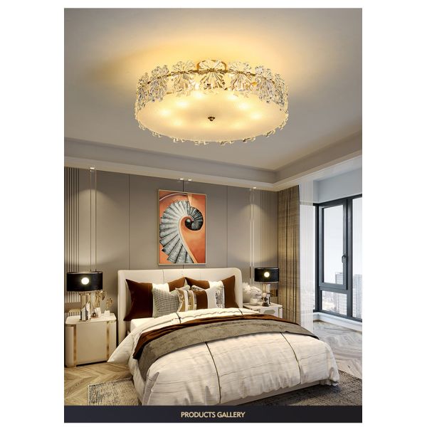 Transparent Glass Led Chandelier For Living Room Foyer Hall Luxury Ceiling Lamp Decor Kitchen leaf chandelier(WH-CY-250)