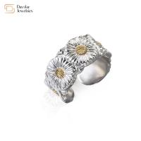 Anneau GD de fleur de chrysanthème de bijoux de Daisy Stainless Steel Hip Hop