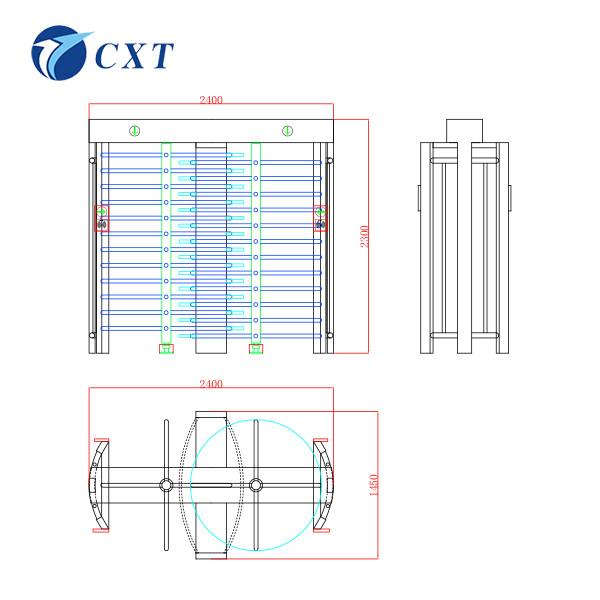 Dual Channels Building Site Turnstile Full Height Security Turnstiles CE Z1702A-90