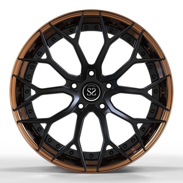 O ajuste a BMW series3 F30 5x120 2-PC forjou bordas da liga de alumínio desconcertou 19 e 20 polegadas de disco de bronze do preto de Barrel+Gloss