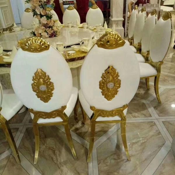 Hot selling Royal Back Golden Stainless Steel Dining Chair Sofia Chair