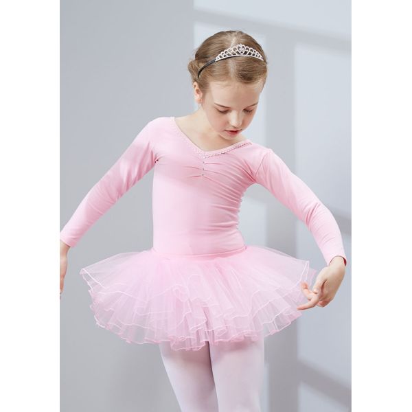 Children dance clothes girls long sleeve gymnastics distinction ballet dance leotard and skirt