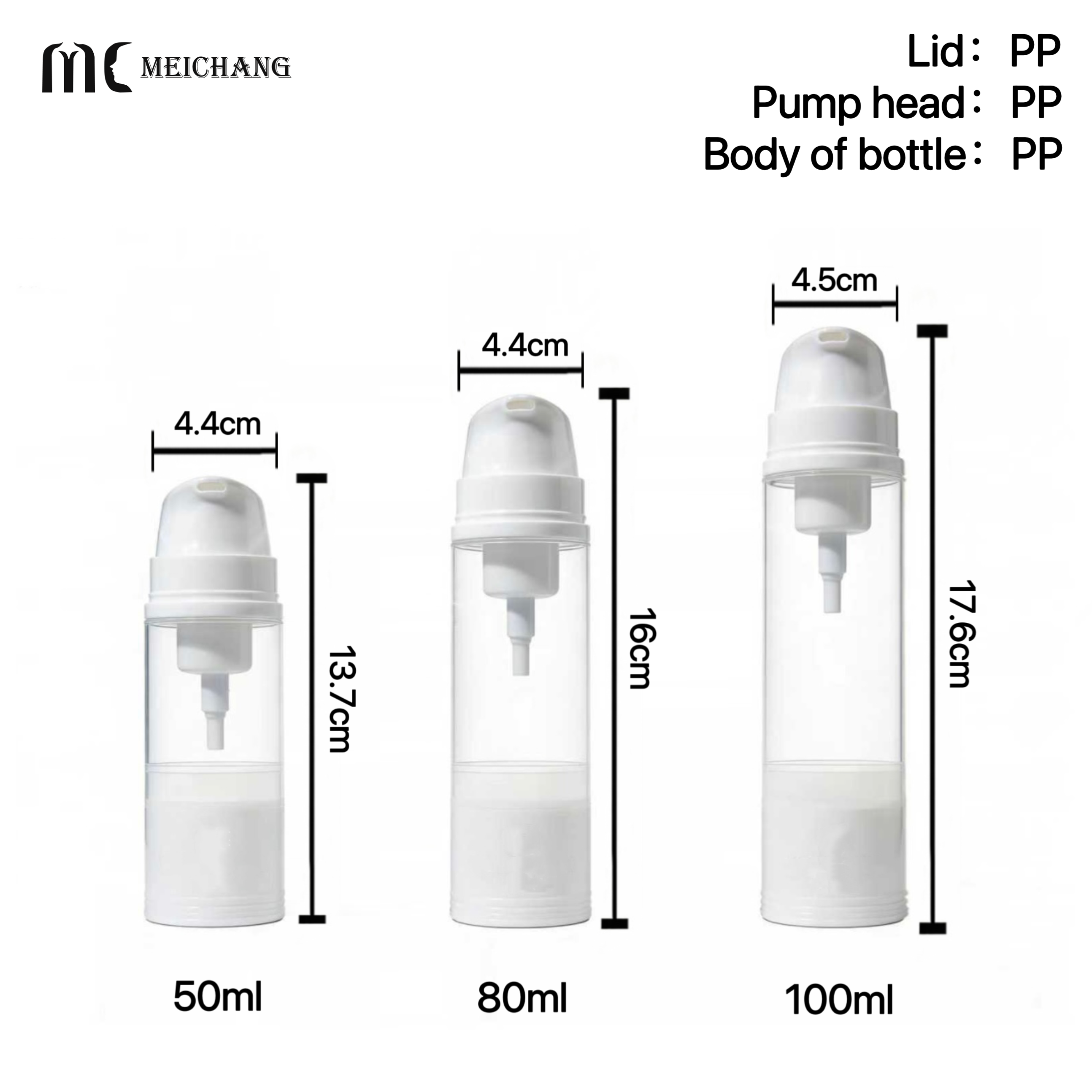 50ml/80ml/100ml Press & Foam Airless Bottle, Vacuum-Preserved Instant Lather（MC-248）