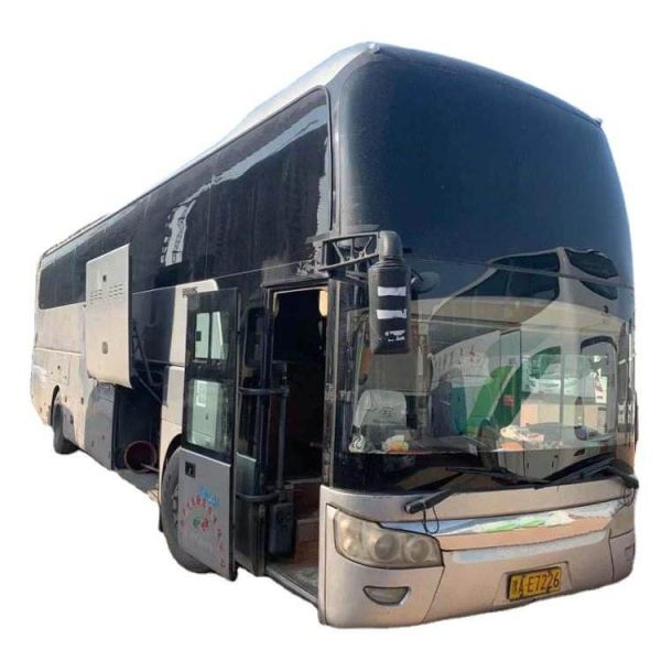 LHD Steering Position Luxury Diesel CNG 60 Seater Coach Bus with 6 Tires
