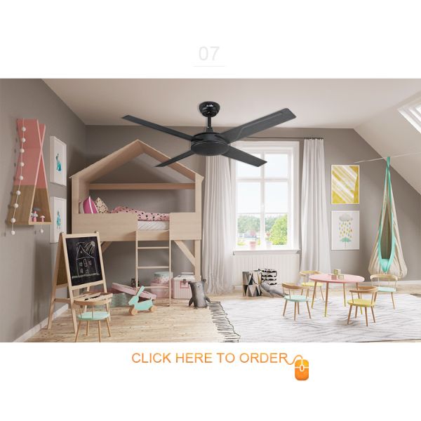 Estilo Europeu Engenharia Comercial Ventilador de Tecto lâmina de metal para sala de estar silenciosa