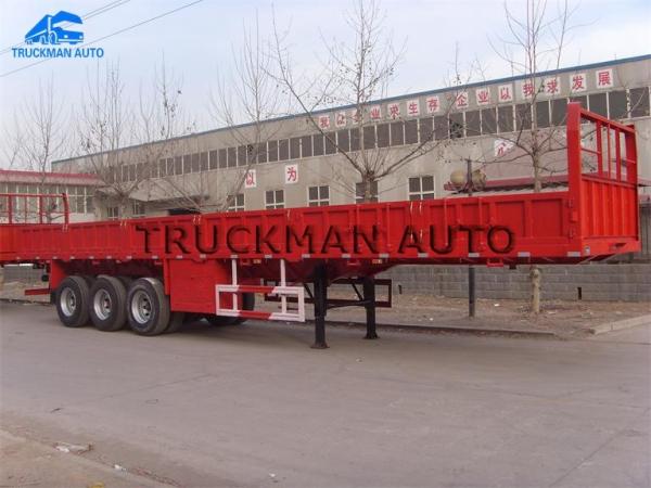 Side Wall 12.5m Cargo Semi Trailer Q345 Steel With Jost Brand Support Leg
