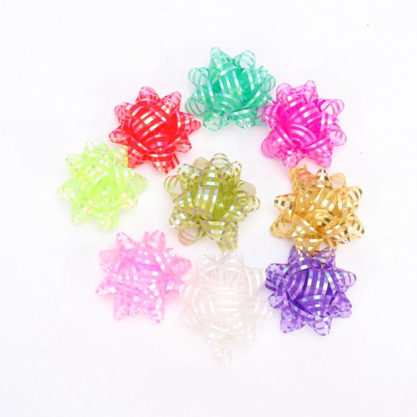 A fita da estrela da tração de Organza curva a fita larga lisa de um Natal de 3 polegadas