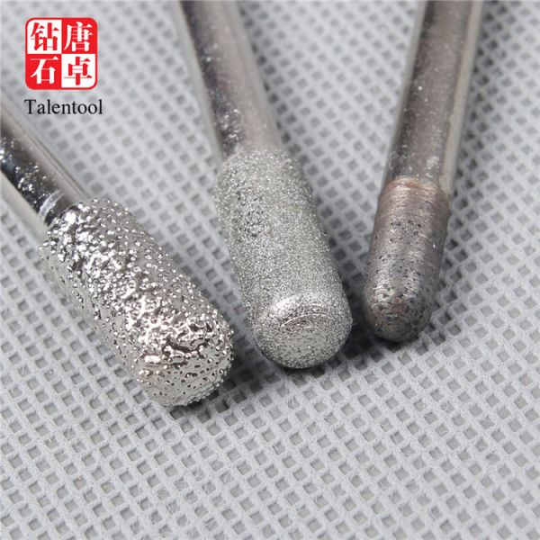 Flat Head Stone Cutting Diamond Burr Drill Bits , High Precision Diamond Cut Burr