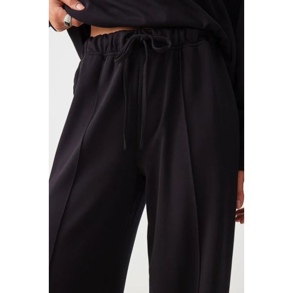 Women's Satin-Finish Hoodie & Wide-Leg Pants Set - 2 Piece Loungewear
