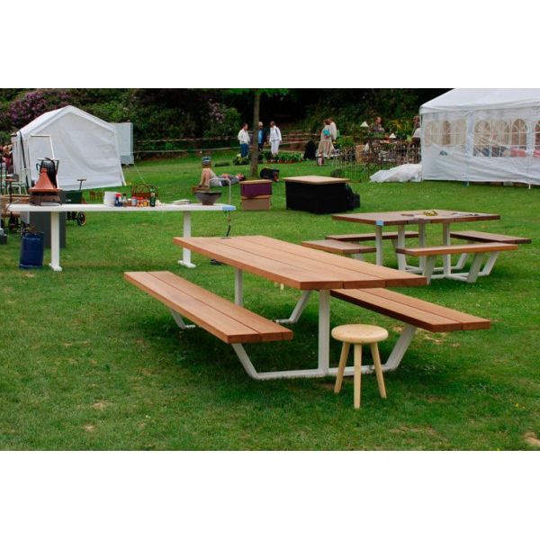 L150W150H75cm Metal And Wood Garden Table