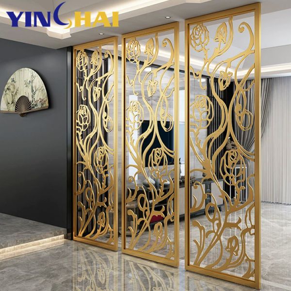 Restaurant Stainless Steel Screen Partition Customizable Metal Room Divider Panels