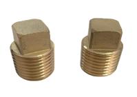 sólido de cobre amarillo masculino del enchufe de la cabeza del cuadrado de la colocación de tubo del 1/2” NPT