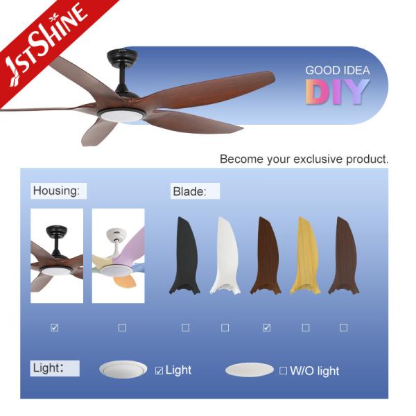 60-inch 5 Plastic Blade LED Ceiling Fan with Remote Control and Modern Design Style