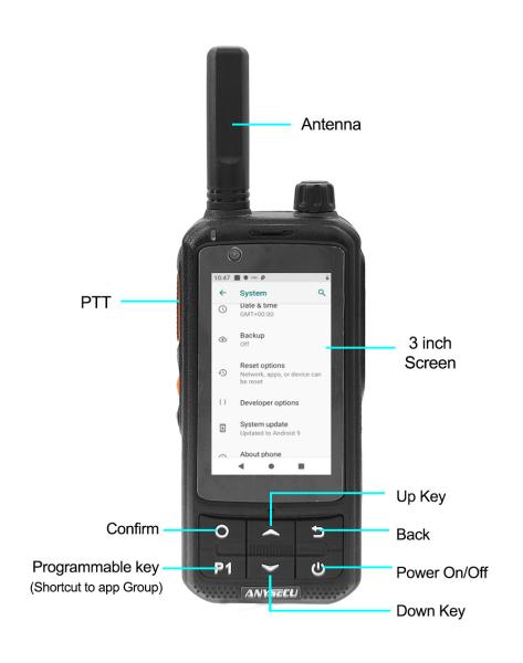 Portable 4G IPX-3 Waterproof Two Way Radio with 3500mAh Battery and Android Wifi Zello POC Push to Talk