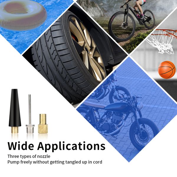 12V Black/White Rechargeable Mini Car Air Pump Cordless Mechanical Tire Inflator