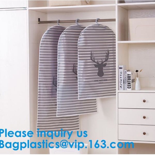 Vinyl Garment Suit Bag With Pocket,Printed Zipper Garment Clothing Fodable Bag,Side Zipper Clothes Cover Travel Storage