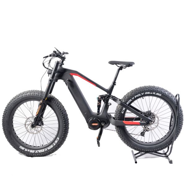 26 Inch 1000W Mid Drive Motor Carbon Fiber Electric Mountain Bike with Disc Brake