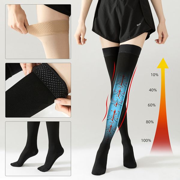 Professional Medical Compression Stockings Black Skin Color For Men Women
