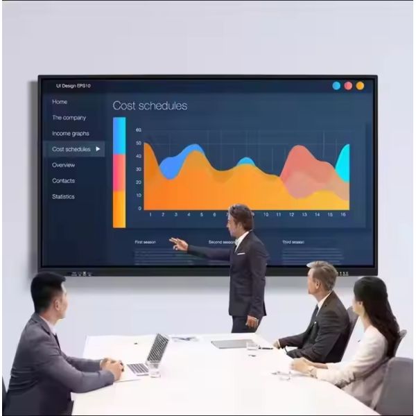 Dual System Flat Panel Display Meeting Conference Screen Lcd Electronic Digital Smart Finger Multi Touch Interactive Whiteboard