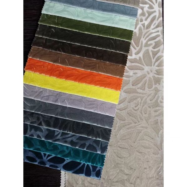 100% de poliéster de tela de terciopelo italiano Rainbow Brush Tear resistente para el sofá