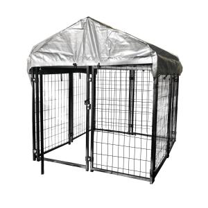 Cage pour chien en métal pliable à porte simple ou double, galvanisée ou revêtue