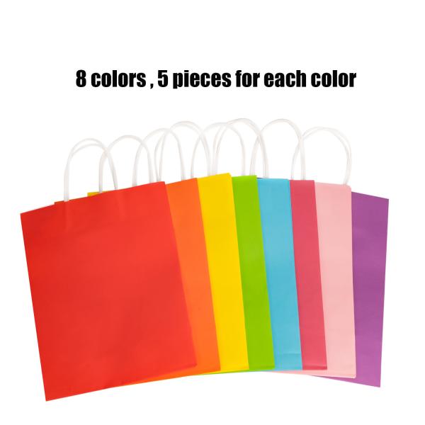Recyclable Paper Bag Colored Paper Bag Kraft Gift Packaging Bag