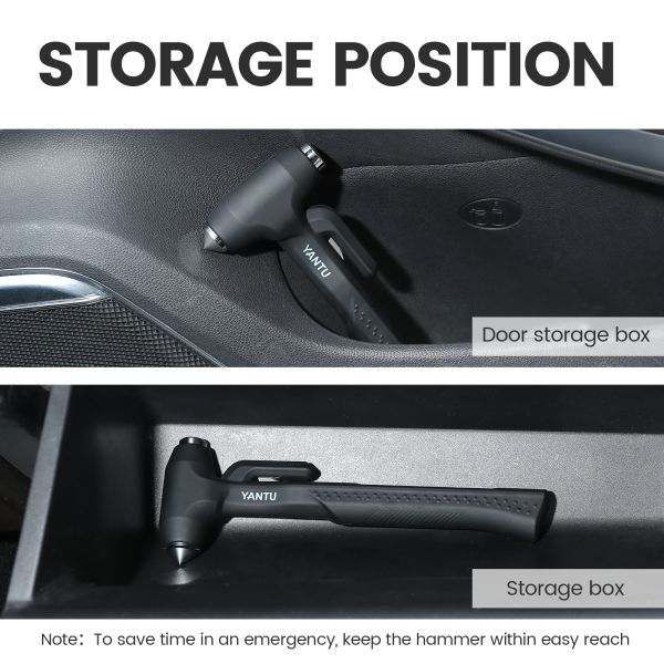 YANTU F05 Carbon Steel Long Handle Car Safety Life Hammer Auto Emergency Escape Rescue Tool Window Breaker Seatbelt Cutter Hammer