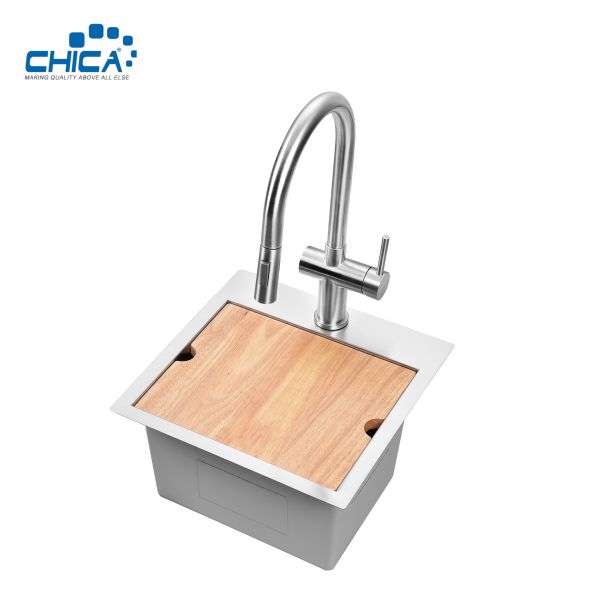 topmount handmade house kitchen sink SUS304 stainless steel single bowl sink
