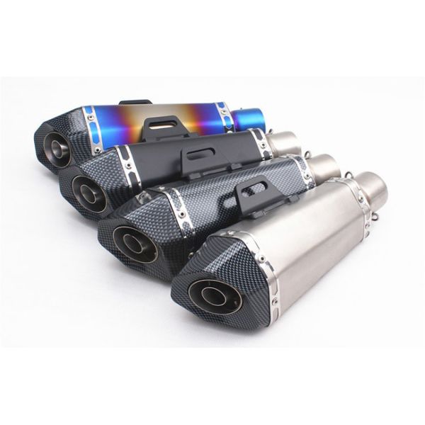 Universal Stainless Steel Motorcycle Slip On Mufflers Hexagon For Suzuki GSXR750
