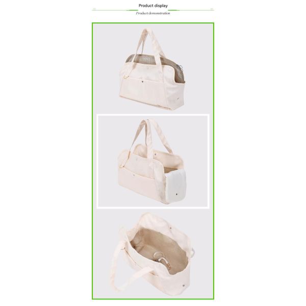 41*16*35CM Outdoor Beige Polyester Fiber Pet Travel Bag Foldable Lightweight Convenient Storage Ideal For Pet Owners On The Go